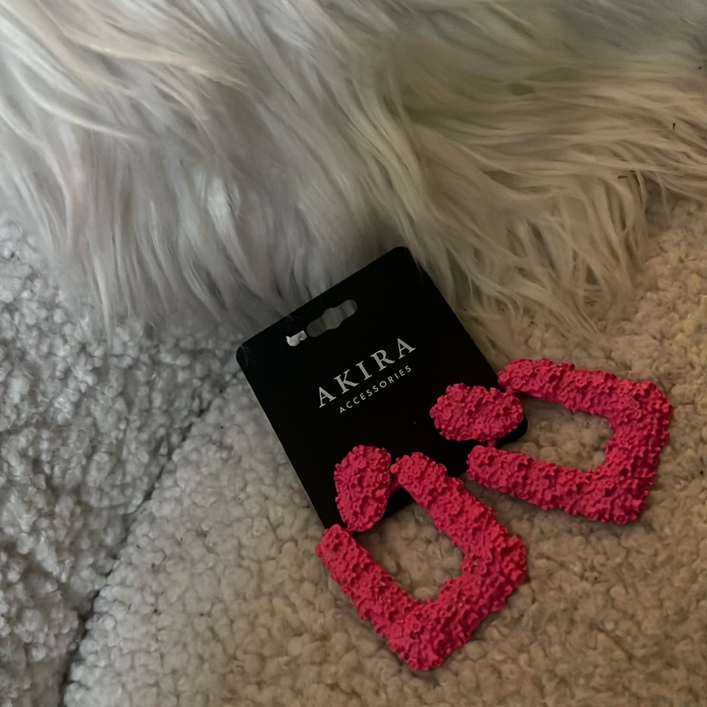 New Akira Pink Earrings NWT